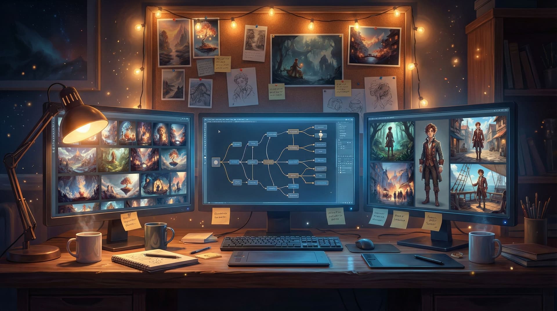 AI as Art Director: Building Cohesive Visual Storyworlds in Questas Without a Design Team