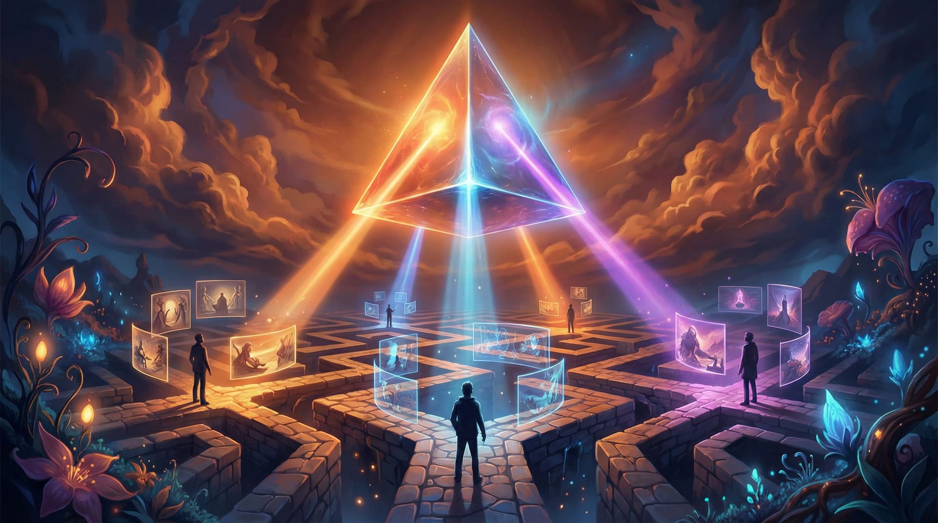 The Tension Triangle: Balancing Risk, Reward, and Information in Each Questas Choice Point