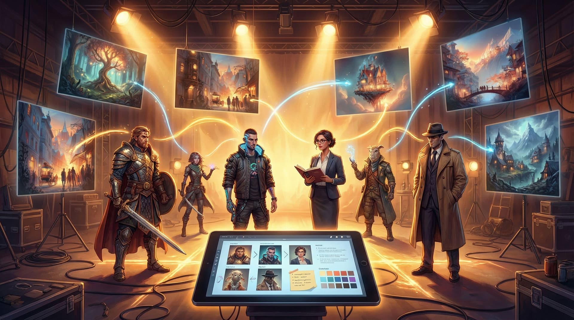 AI as Casting Director: Designing Reusable Character Ensembles for Multiple Questas Stories