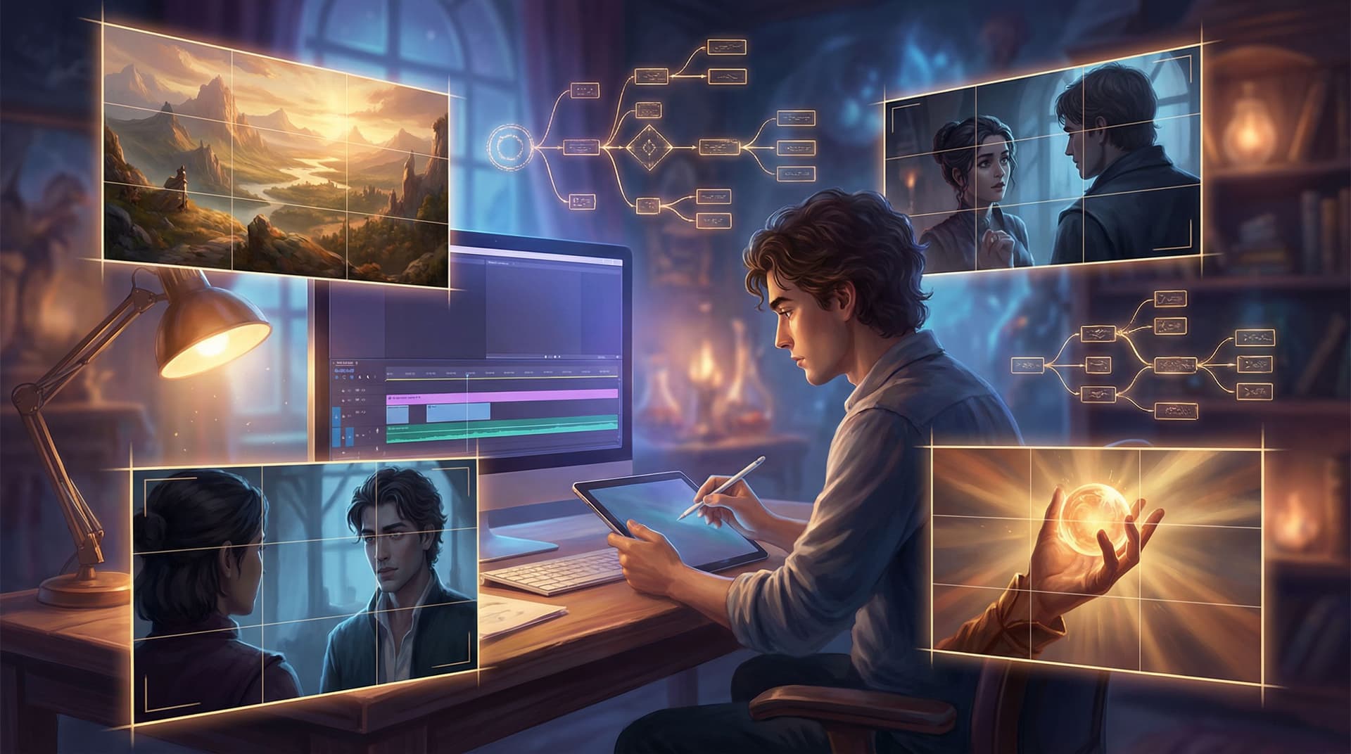 Writing with the Camera in Mind: Cinematic Techniques for Framing AI Images in Your Questas Scenes