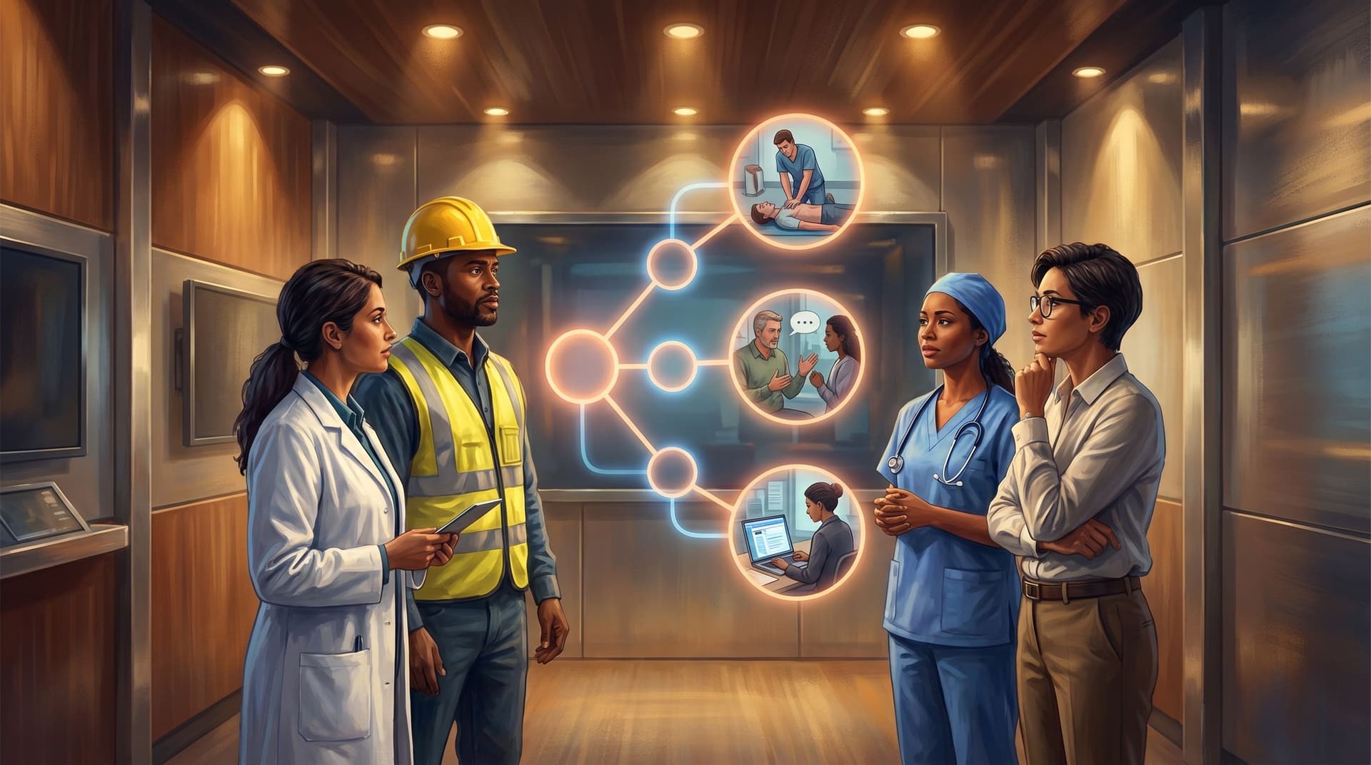 Branching Narratives for Health and Safety: Turning Procedures and Protocols into Rehearsable Questas Scenarios