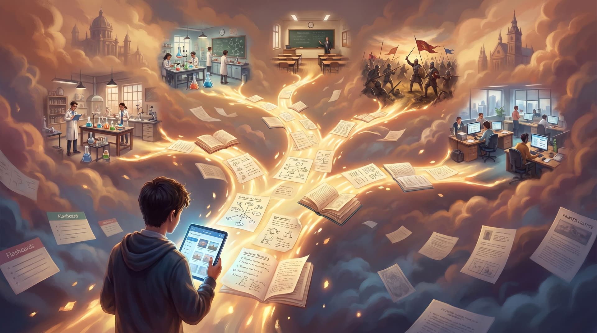 Beyond Flashcards: Turning Study Guides and Revision Sheets into Replayable Questas Micro-Sims