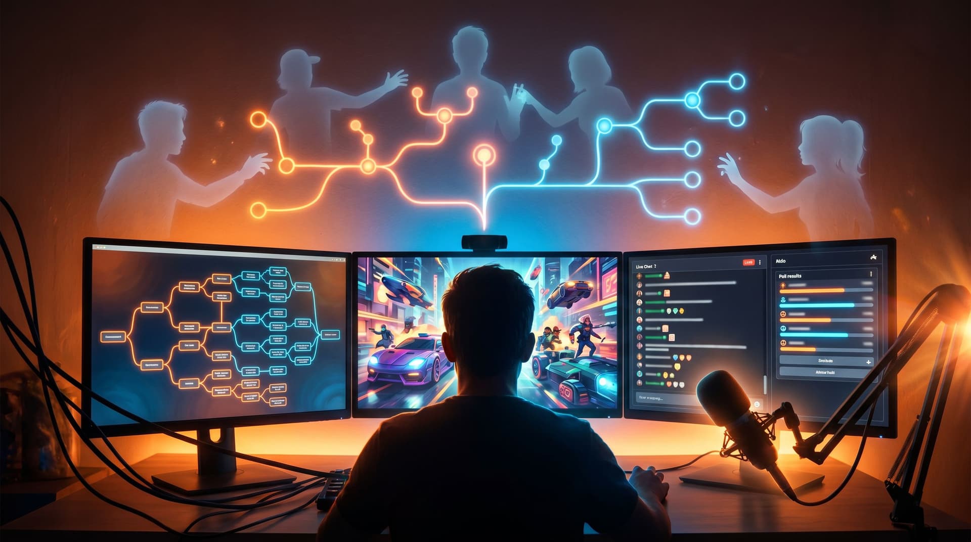 Designing Branching Narratives for Live Streams: Letting Your Audience Steer a Questas in Real Time
