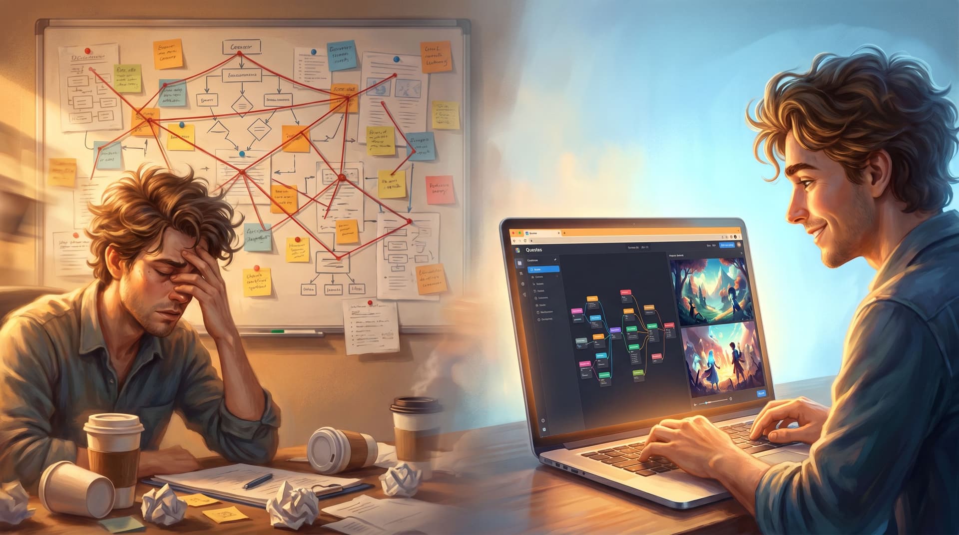 From Flowchart Fatigue to Playable Prototypes: Using Questas to Replace Sprawling Narrative Diagrams