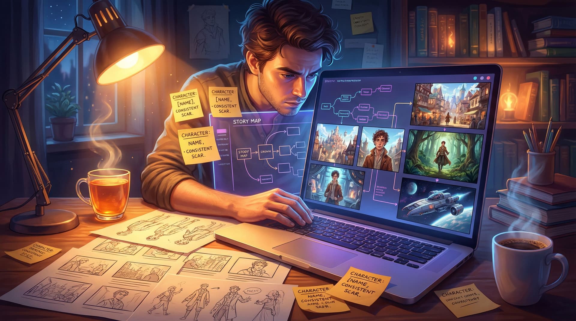 Picture This: How to Prompt AI for Consistent Characters and Worlds in Questas